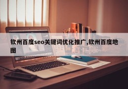 钦州百度seo关键词优化推广,钦州百度地图
