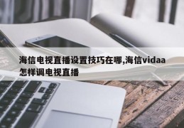 海信电视直播设置技巧在哪,海信vidaa怎样调电视直播