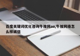 百度关键词优化咨询牛推网aa,牛推网络怎么样诚信