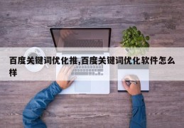 百度关键词优化推,百度关键词优化软件怎么样